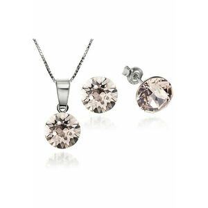 Set Argint 925 placat cu rodiu cu cristale Swarovski® Xirius 8mm + Lant imagine