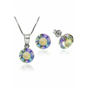 Set Argint 925 placat cu rodiu cu cristale Swarovski® Xirius 8mm + Lant imagine