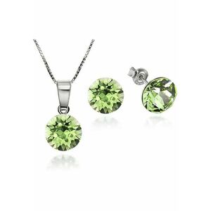 Set Argint 925 placat cu rodiu cu cristale Swarovski® Xirius 8mm + Lant imagine