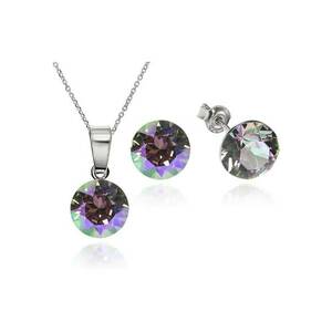 Set Argint 925 placat cu rodiu cu cristale Swarovski® Xirius 8mm + Lant imagine