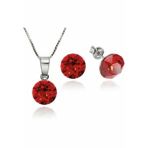 Set Argint 925 placat cu rodiu cu cristale Swarovski® Xirius 8mm + Lant imagine