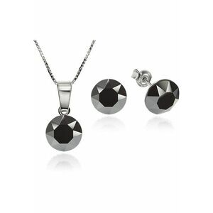 Set Argint 925 placat cu rodiu cu cristale Swarovski® Xirius 8mm + Lant imagine