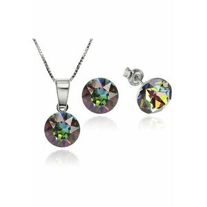 Set Argint 925 placat cu rodiu cu cristale Swarovski® Xirius 8mm + Lant imagine
