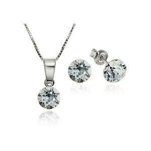 Set Argint 925 placat cu rodiu cu cristale Swarovski® Xirius Light Azore 6mm Surub + Lant imagine