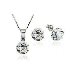 Set Argint 925 placat cu rodiu cu cristale Swarovski® Xirius 8mm + Lant imagine
