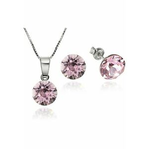 Set Argint 925 placat cu rodiu cu cristale Swarovski® Xirius 8mm + Lant imagine