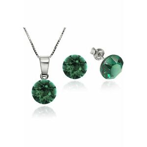 Set Argint 925 placat cu rodiu cu cristale Swarovski® Xirius 8mm + Lant imagine