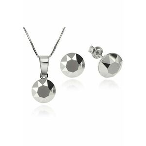 Set Argint 925 placat cu rodiu cu cristale Swarovski® Xirius 8mm + Lant imagine