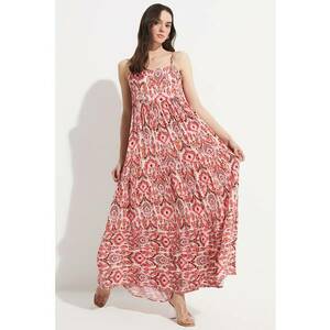 Rochie cu imprimeu floral si bretele inguste imagine