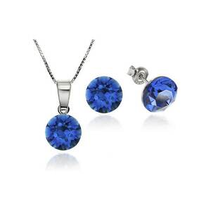 Set Argint 925 placat cu rodiu cu cristale Swarovski® Xirius 8mm + Lant imagine