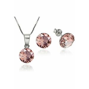 Set Argint 925 placat cu rodiu cu cristale Swarovski® Xirius 8mm + Lant imagine