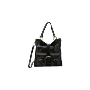 Geanta shopper de piele cu catarame imagine