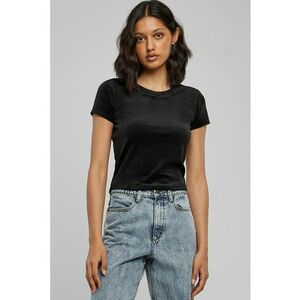 Tricou crop cambrat si catifelat imagine