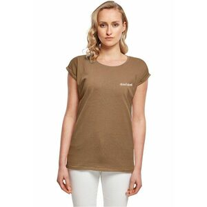 Tricou cu decolteu la baza gatului si imprimeu text imagine