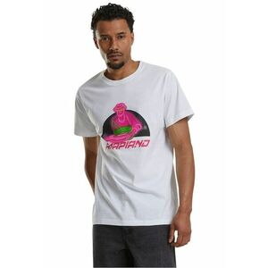 Tricou cu imprimeu grafic si decolteu la baza gatului imagine