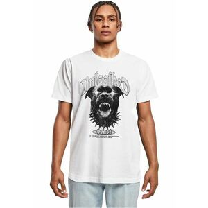 Tricou cu imprimeu grafic si decolteu la baza gatului imagine