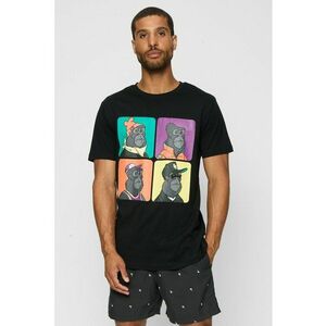 Tricou cu decolteu la baza gatului si imprimeu imagine