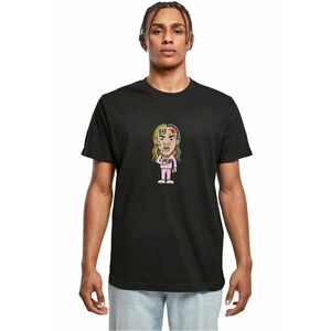 Tricou cu imprimeu grafic si decolteu la baza gatului imagine