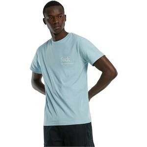 Tricou cu decolteu la baza gatului si model text pe partea din spate imagine