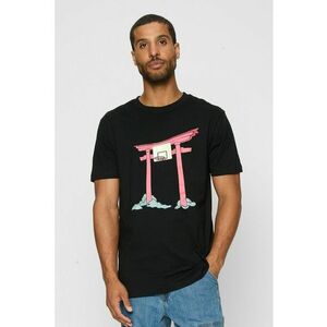 Tricou cu decolteu la baza gatului si imprimeu imagine