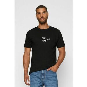 Tricou cu decolteu la baza gatului si imprimeu text imagine