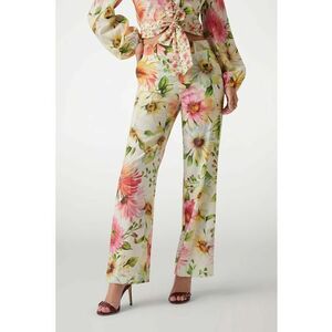 Pantaloni cu model floral si buzunare laterale imagine