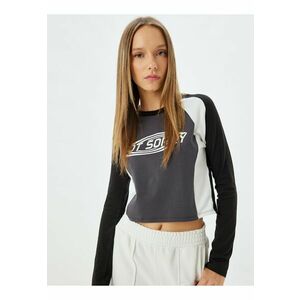 Bluza crop cu maneci raglan imagine