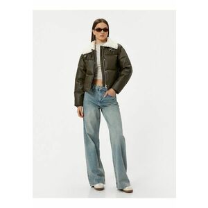 Geaca cu guler din blana shearling sintetica imagine