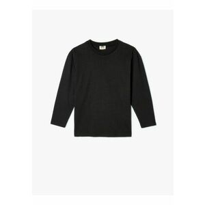 Bluza din bumbac cu decolteu la baza gatului imagine