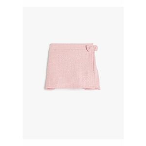 Fusta-pantalon din amestec de bumbac cu aplicatie cu funda imagine