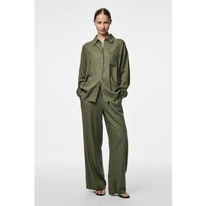 Pantaloni din amestec de in cu croiala ampla imagine