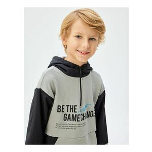 Hanorac cu text si fenta cu fermoar imagine