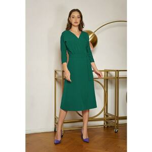 Rochie evazata cu decolteu cache-coeur imagine