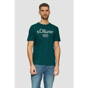 Tricou cu decolteu la baza gatului si logo - din bumbac imagine