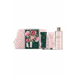 Set Cadou Weekend Escape - Velvet Rose & Peony - Gel de Dus - Crema Maini si Unghii - Burete Exfoliant Corp - Portfard Reutilizabil - 3 articole imagine