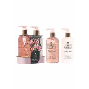 Set Cadou Delightful Duo - Velvet Rose & Peony - Sapun Lichid - Crema Maini si Unghii - Tavita Metalica - 2 articole imagine