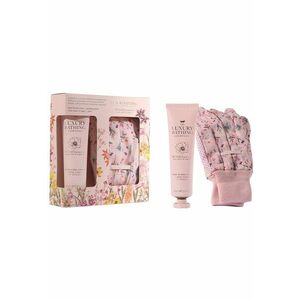 Set Cadou Perfect Duo - Wildflowers - Peony - Peach & Raspberry - Crema Maini si Unghii - Manusi pentru Gradinarit cu Print - 2 articole imagine