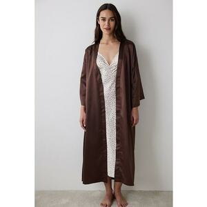 Halat din satin cu maneci lungi imagine