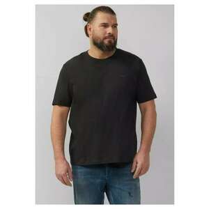 Tricou cu maneca scurta si decolteu la baza gatului - barbati big sizes - Negru imagine