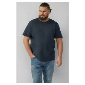 Tricou cu maneca scurta si decolteu la baza gatului - barbati big sizes - Negru imagine