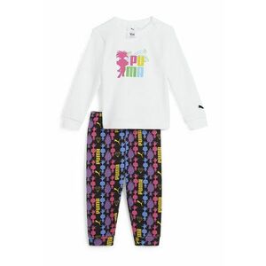 Set de bluza si pantaloni din amestec de bumbac cu logo imagine