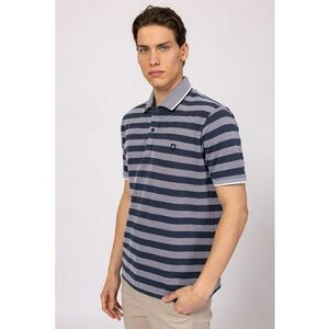 Tricou polo din material pique cu model in dungi Dinero imagine