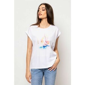 Tricou lejer din amestec de modal cu imprimeu Mona imagine