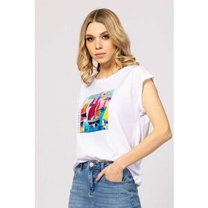 Tricou lejer din amestec de modal cu imprimeu Mona imagine