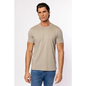 Tricou cu decolteu la baza gatului si model uni Means imagine