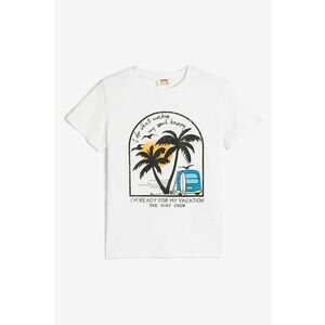 Tricou de bumbac cu imprimeu tropical imagine