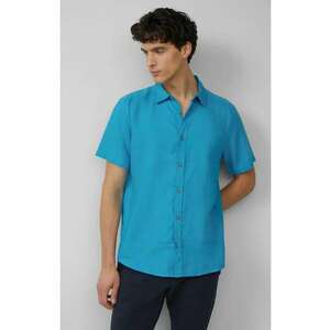 Camasa usoara cu maneca scurta -barbati - din 100% in - Regular fit - Turcoaz imagine