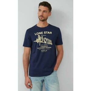 Tricou barbati cu decolteu la baza gatului - imprimeu text - Regular fit imagine