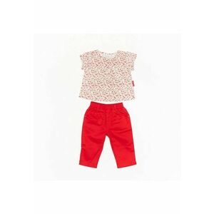 Bluza fara maneci inflorata - cu pantalon - rosu - 32215 - 86 cm - Rosu imagine