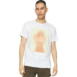 Tricou unisex cu decolteu la baza gatului si imprimeu imagine